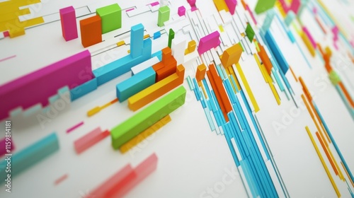 Regional GDP growth disparities chart. Featuring colorful segments on a bright white canvas