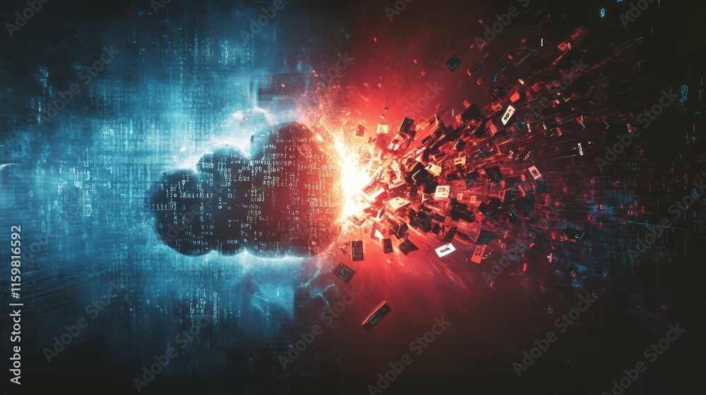 Fototapeta premium Explore cutting-edge cloud technology and data security solutions ensuring optimal performance and protection against digital threats today.