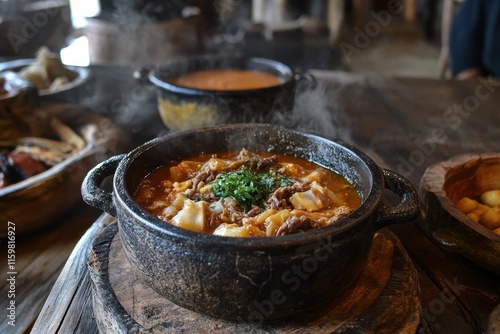 Hungarian dish tripe soup photo