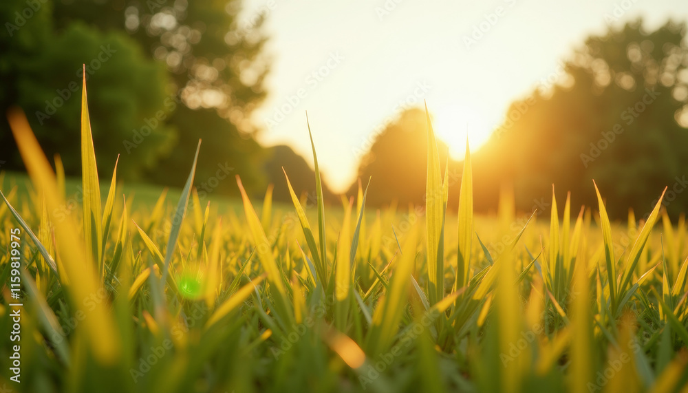 Fototapeta premium Golden Grass at Sunset: Nature's Embrace