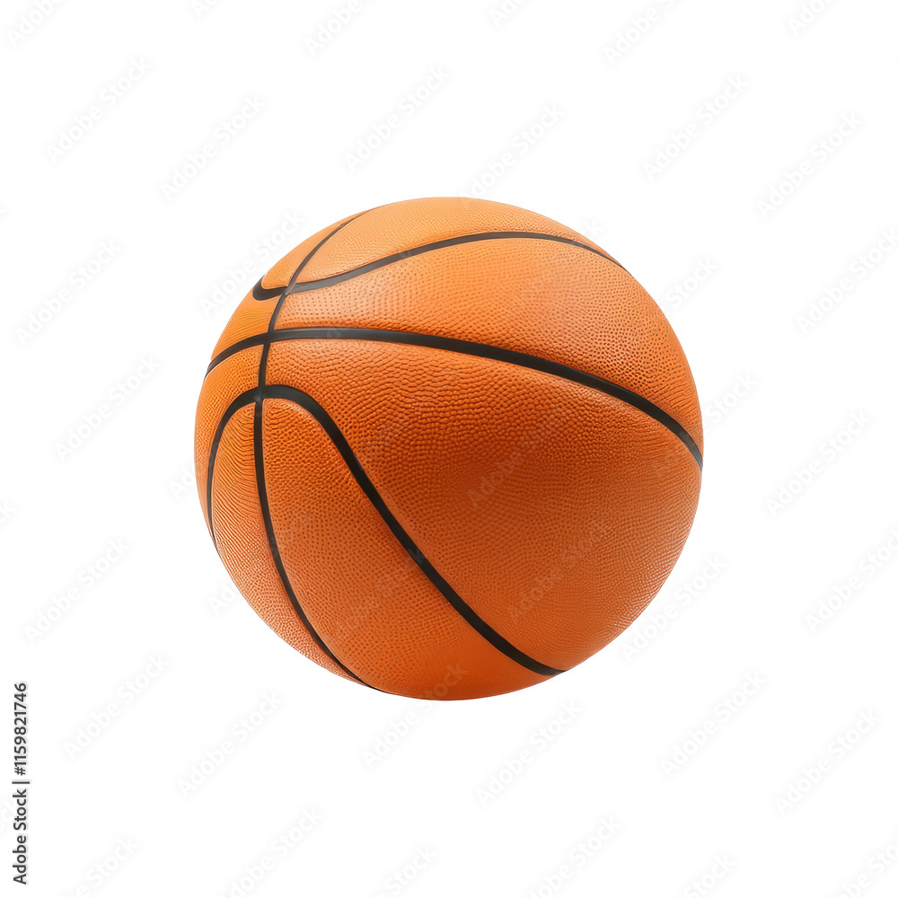 Fototapeta premium Single orange rubber basketball isolated on white background.