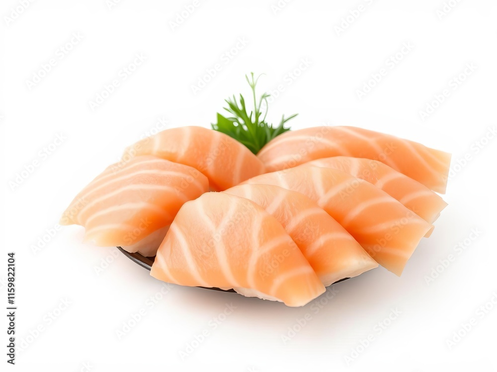 Sushi salmon slices isolated on white background, Japanese cuisine, Japanese, fresh Sushi salmon slices isolated on white background, Japanese cuisine, Japanese, fresh