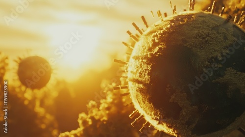 3D Medical Background with Warm Light and Textures