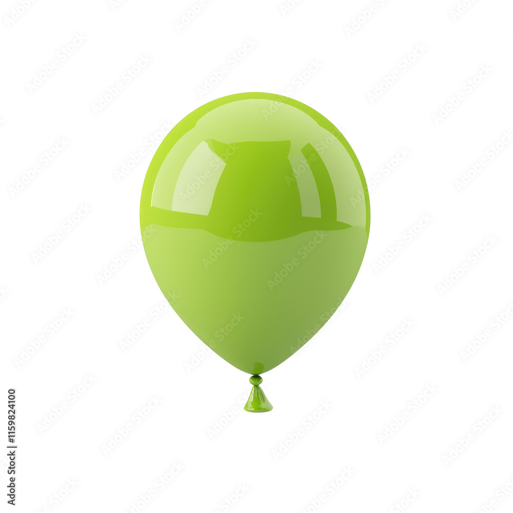 Shiny Green Balloon on Isolated Background