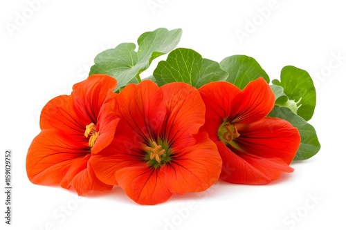 Nasturtium Isolated on White Background.