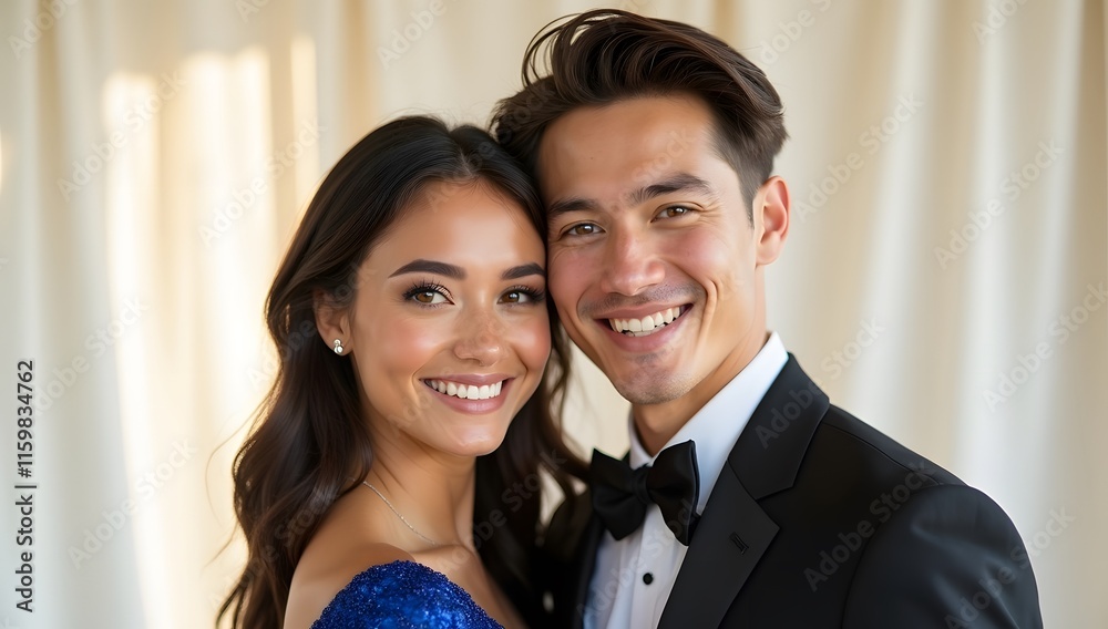 A smiling couple, perhaps husband and wife or business partners, enjoy a moment of happiness together A smiling couple, perhaps husband and wife or business partners, enjoy a moment of happiness together