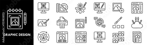 Graphic Design icon collection set. Containing design design, graphic, art, vector, illustration