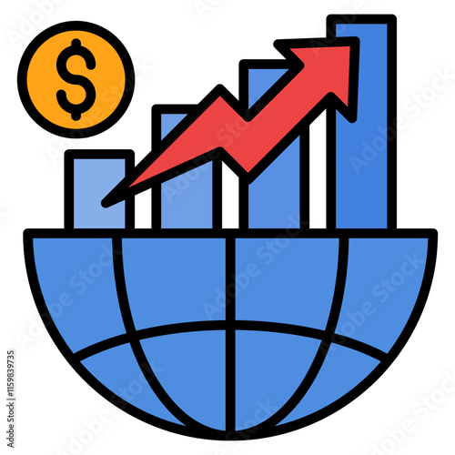 Economic Growth Icon Element For Design