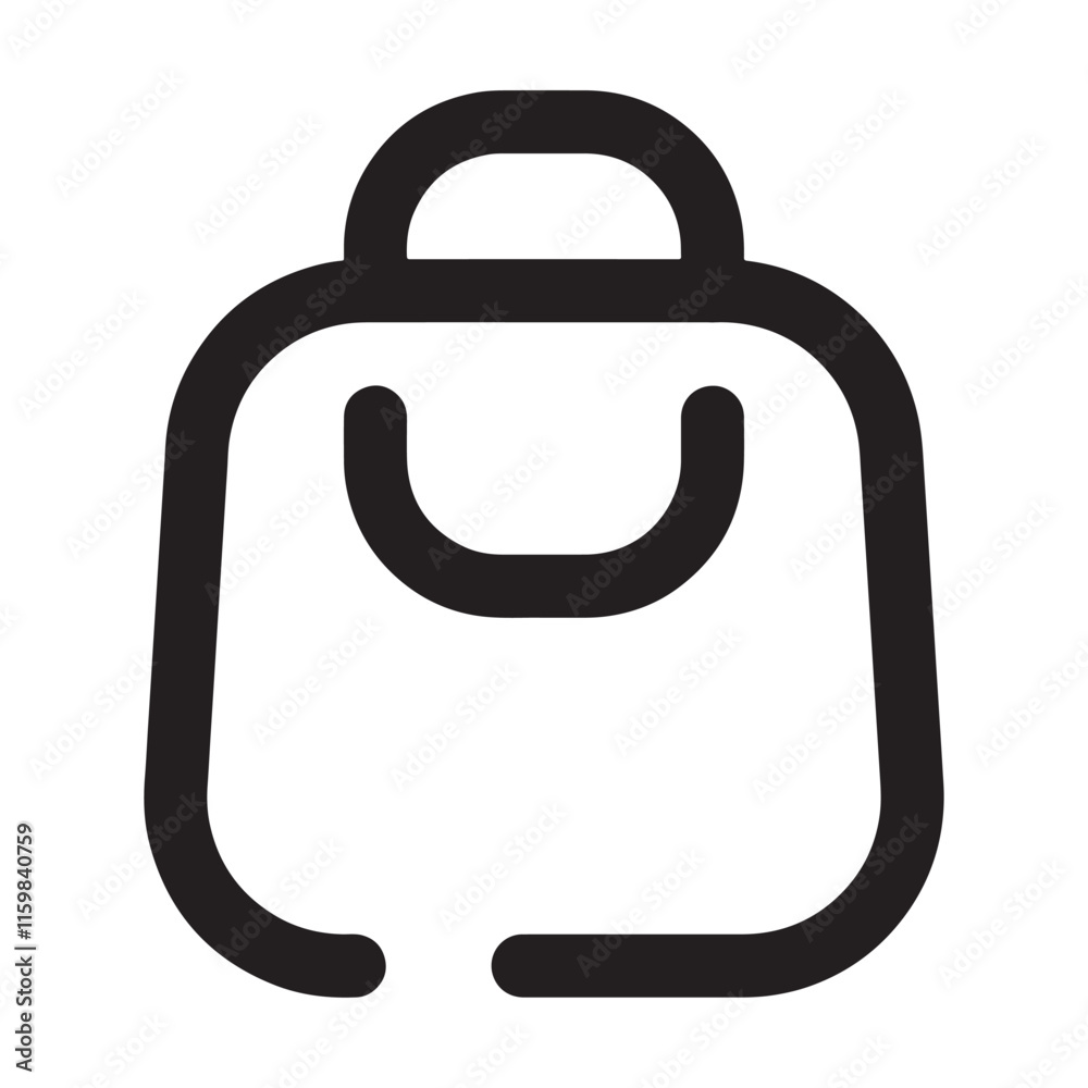 Minimalist Shopping Bag vector icon in black and white Minimalist Shopping Bag vector icon in black and white