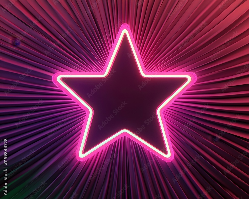 A neon star design with radiating lines in vibrant colors. A neon star design with radiating lines in vibrant colors.
