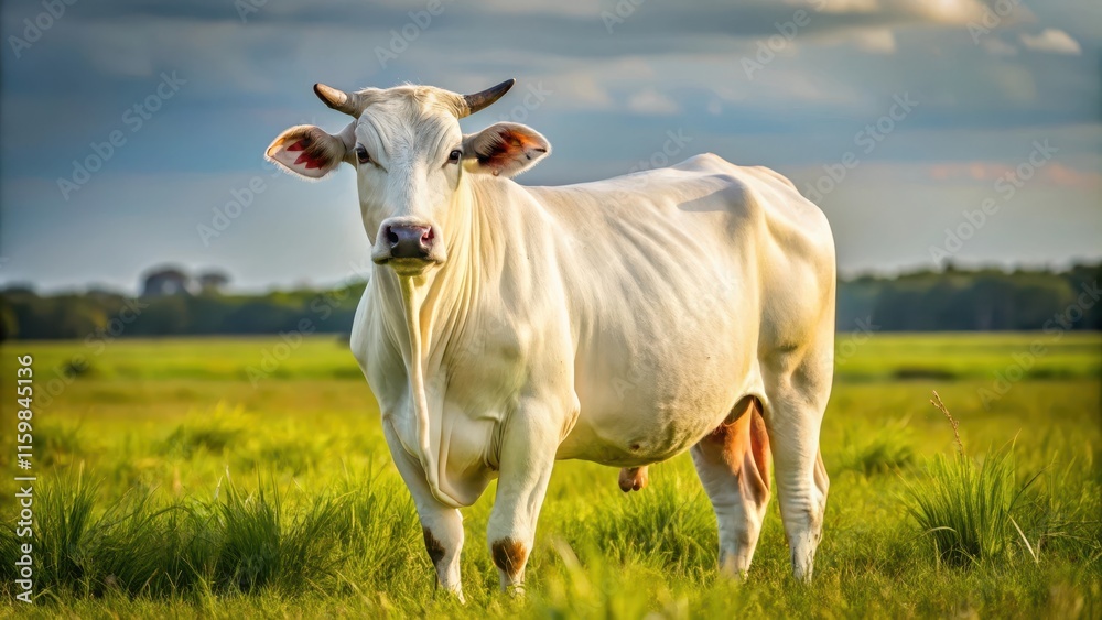 Mucca Chianina, a white Italian breed known for its large size and high-quality meat , Chianina, cattle, livestock, Italian, breed Mucca Chianina, a white Italian breed known for its large size and high-quality meat , Chianina, cattle, livestock, Italian, breed