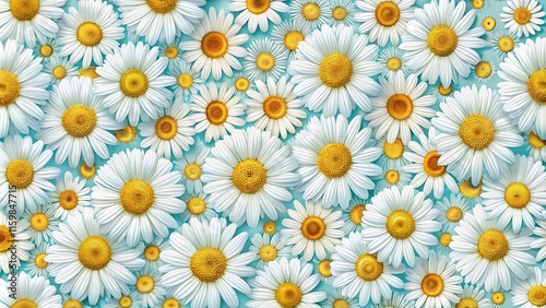 Floral Daisy Seamless Pattern, Architectural Photography, Children's Print