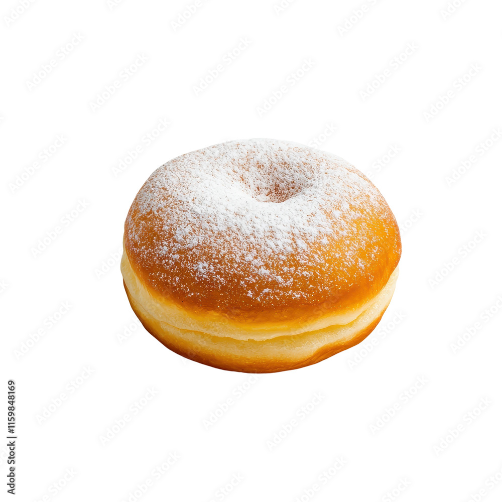 Soft Golden Brown Plain Donut on White Background Soft Golden Brown Plain Donut on White Background