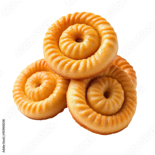 Golden Spiral Shaped Butter Cookie Stack photo