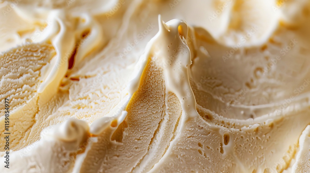 Macro shot of ice cream texture highlighting its creamy quality Macro shot of ice cream texture highlighting its creamy quality