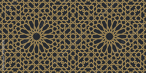Seamless geometric pattern in authentic arabian style.