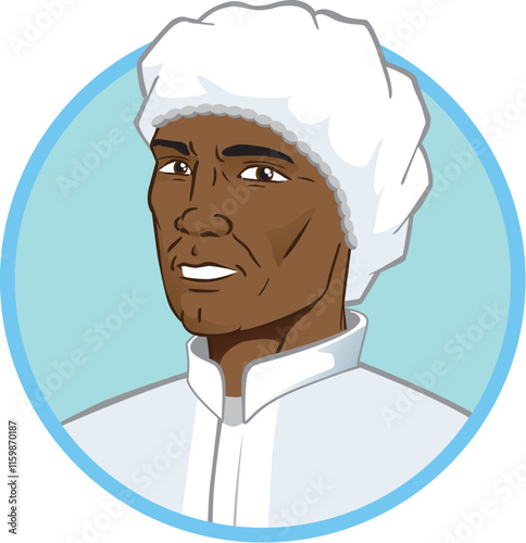 Male Afro descendant mascot, safety equipment against contamination. Ideal for educational and informative medical materials
