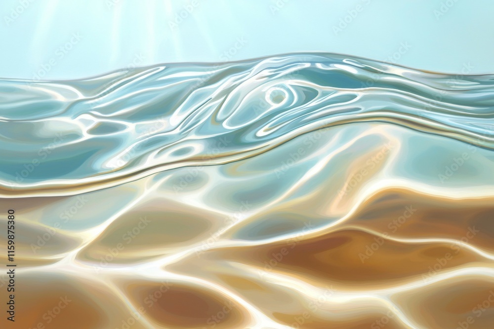The image is of a body of water with a blue and brown color The image is of a body of water with a blue and brown color