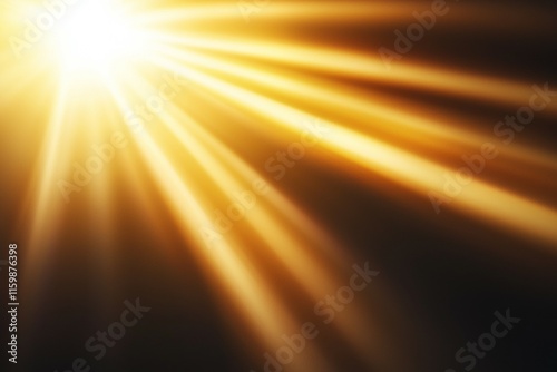 Bright sunbeam is shining through a window, illuminating a dark room