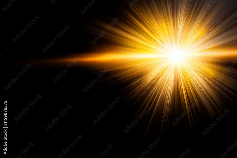 Obraz premium Bright yellow light is shining on a dark background