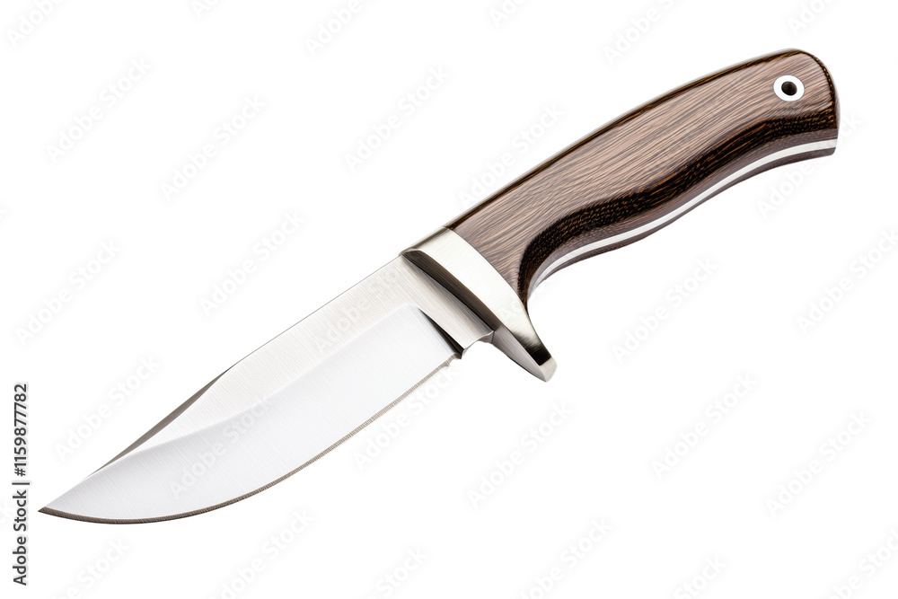 A knife with a wooden handle and a silver blade A knife with a wooden handle and a silver blade