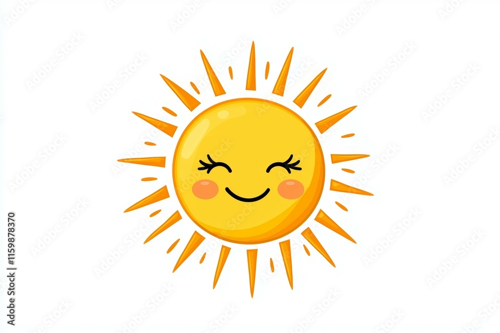 Cartoon sun with a smile on its face Cartoon sun with a smile on its face