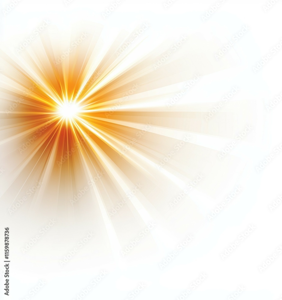 Bright yellow sun is shining on a white background Bright yellow sun is shining on a white background