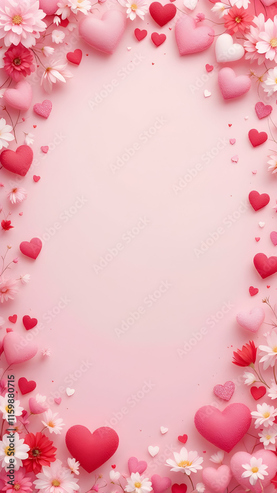Beautiful valentines border frame copy space area Beautiful valentines border frame copy space area