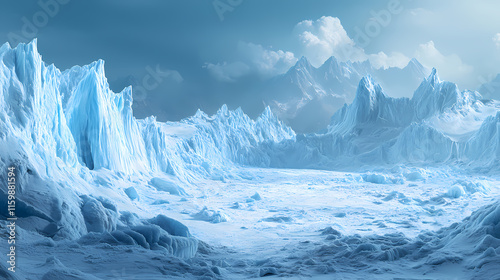 Wallpaper Mural Perito moreno glacier hdr panorama: stunning los glaciares national park argentina ice landscape. Glaciered. Illustration Torontodigital.ca