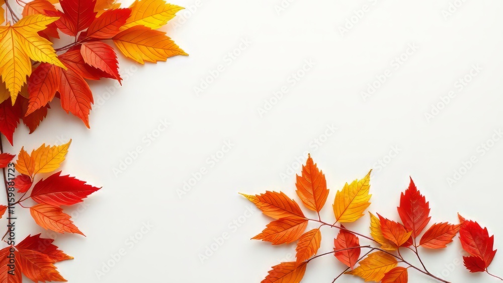 Autumn Leaves Pattern Paper Wrap Background - Sharp Colors