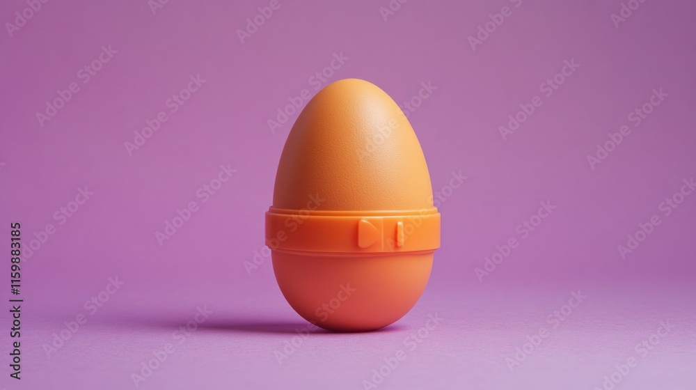 custom made wallpaper toronto digitalOrange egg with orange band on purple background.