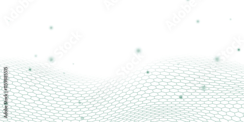Perspective hexagonal with dot.