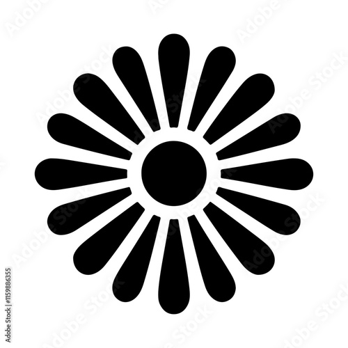 A Timeless Monochrome Daisy Flower Icon Vector Capturing The Classic Beauty Of Nature With Its Delicate Petals And Botanical Elegance.