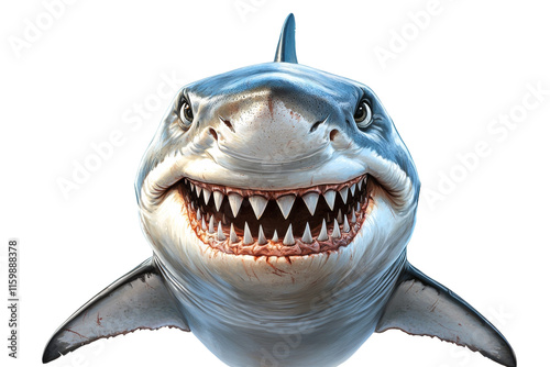 A shark with its mouth wide open and teeth showing