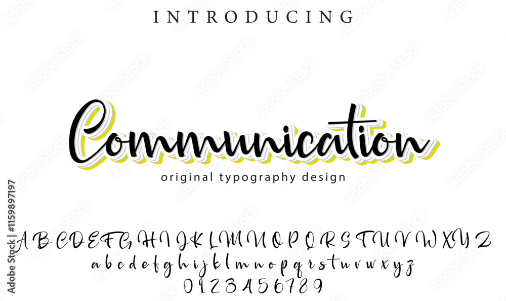 Communication Font Stylish brush painted an uppercase vector letters, alphabet, typeface