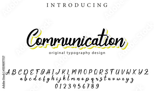 Communication Font Stylish brush painted an uppercase vector letters, alphabet, typeface