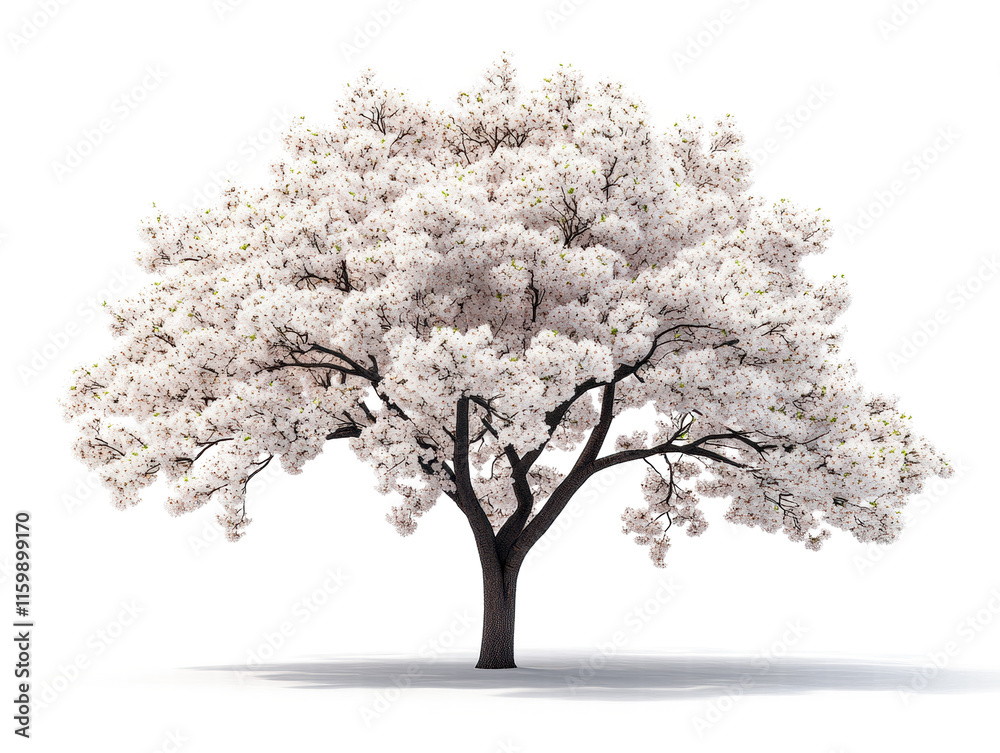 Obraz premium Cherry blossom tree in transparent background
