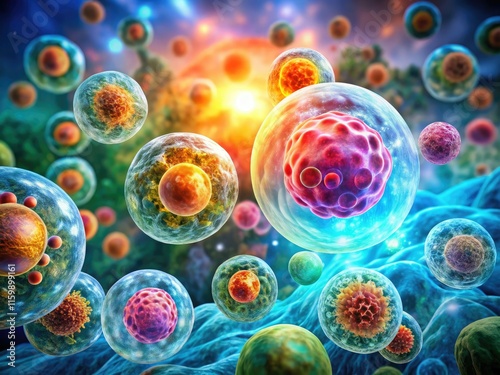 Microscopic comparison reveals atypical plasmacytoid cells in soft tissue sarcomas:  plasmacytoma and undifferentiated pleomorphic sarcoma. photo