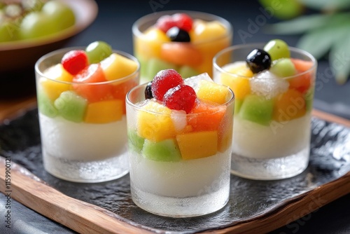 Korea traditional iced dessert fruit 
