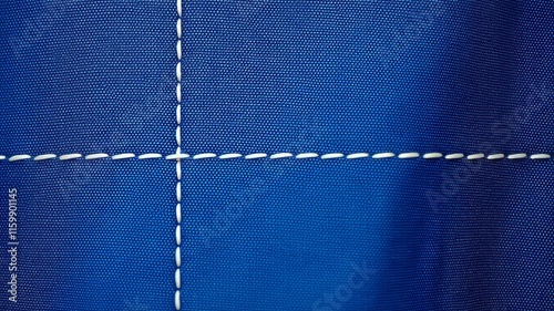 Indigo Hand Drawn Sewing Stitch Dotted Line Art