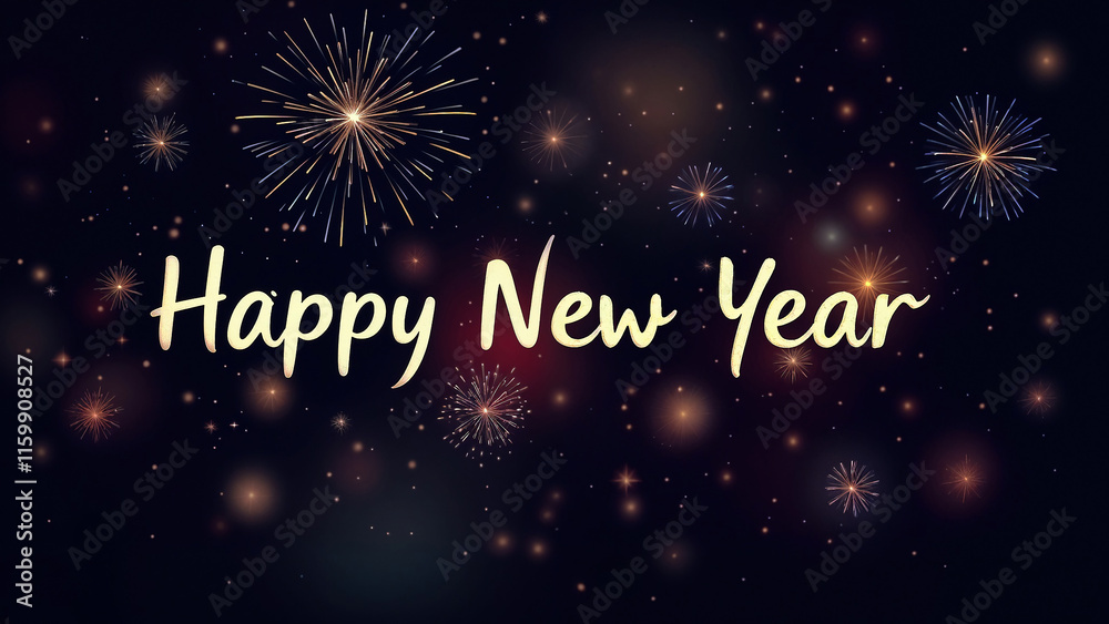 custom made wallpaper toronto digitalSparkling Golden Happy New Year Celebration Background with Fireworks Illustration HD