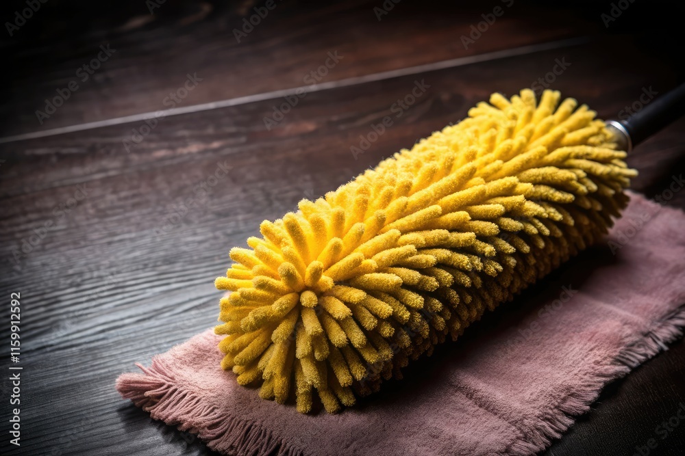 Yellow microfiber duster: a home cleaning essential for effortless dusting. Exceptional cleaning power in a vibrant color. Yellow microfiber duster: a home cleaning essential for effortless dusting. Exceptional cleaning power in a vibrant color.