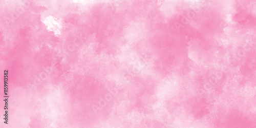 aquarelle paint paper textured canvas of pink soft color stains and splashes, pink texture with clouds and grunge white stains, watercolor stain of pink paint with washes of watercolor.