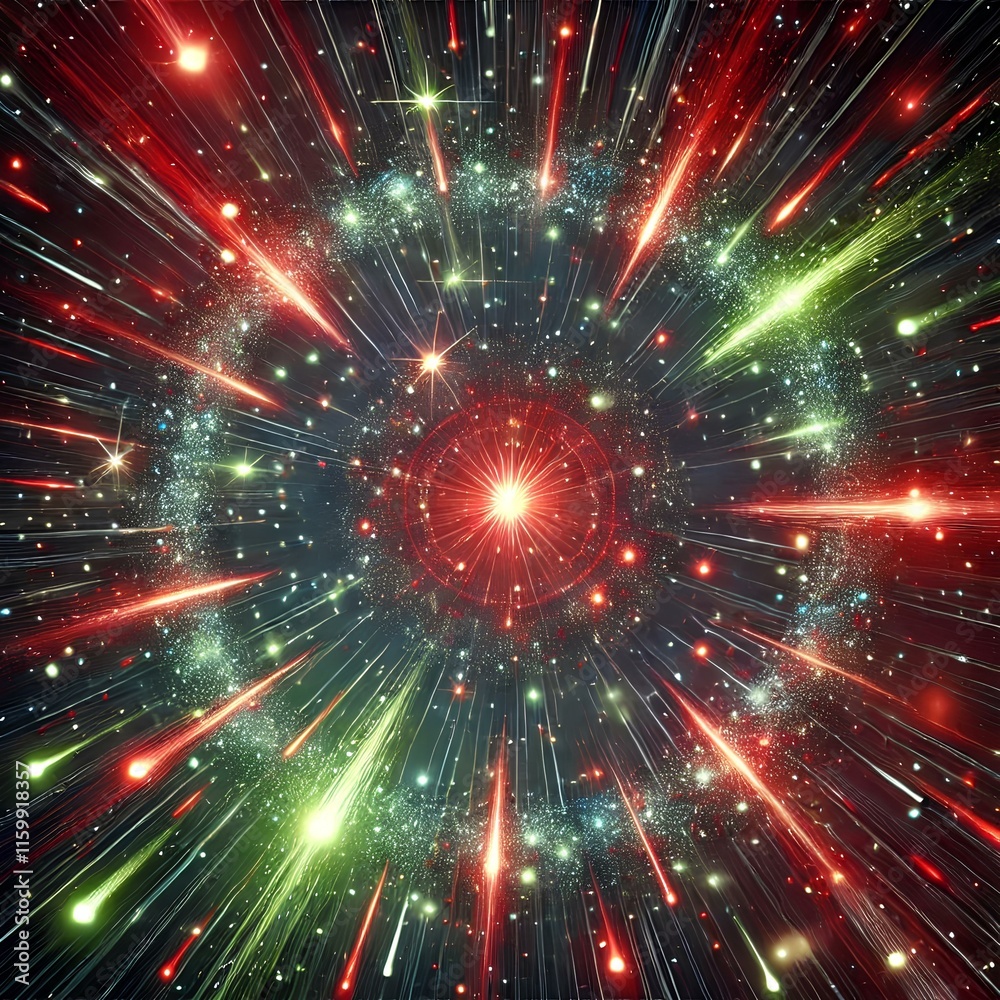 Naklejka premium Colorful meteor shower background