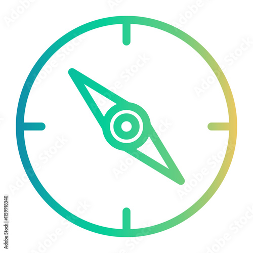 compass Line Gradient Icon