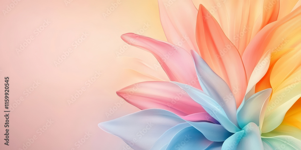 Fototapeta premium Vibrant abstract floral design in pastel shades, perfect for spring-themed art and decorative backgrounds. Enhance your home decor.