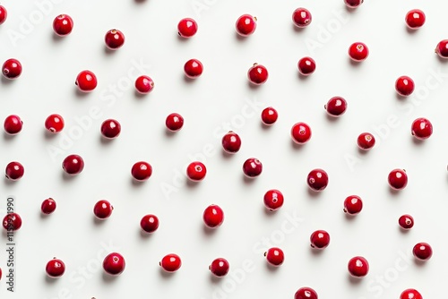 Scattered cranberries on white background. (1)