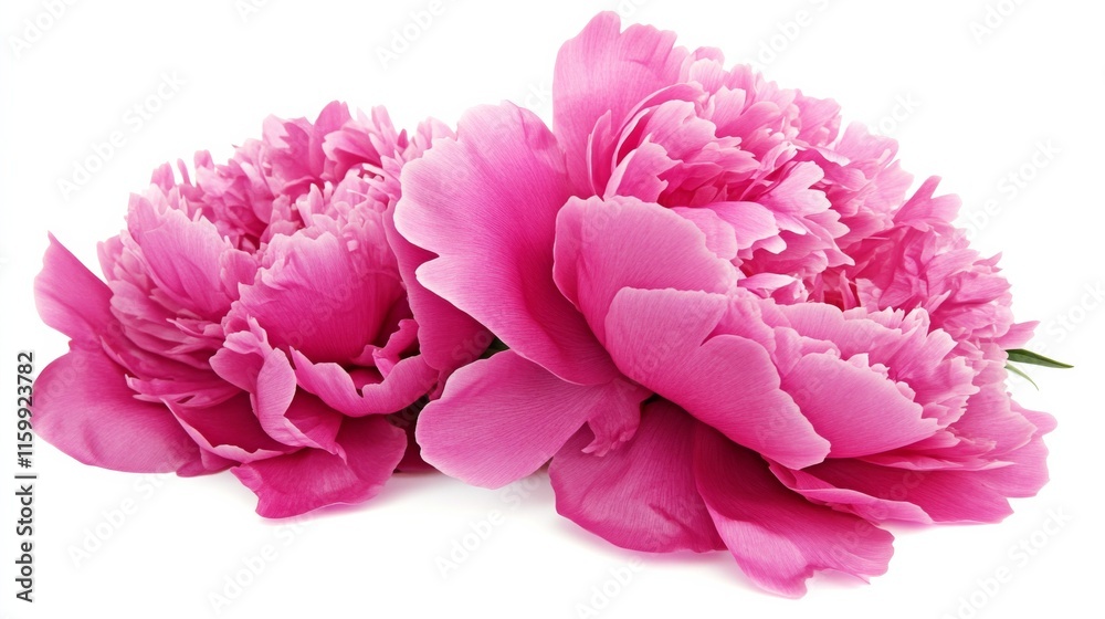 Fototapeta premium A close-up of a rich pink peony with its full, rounded blooms and soft, layered petals