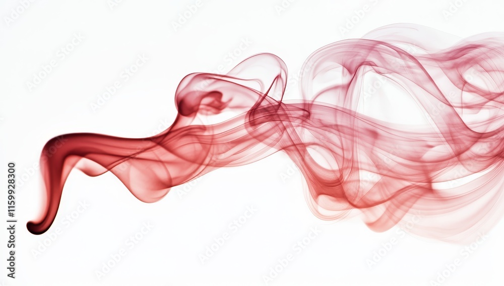 Abstract red smoke swirls on white background. Abstract red smoke swirls on white background.