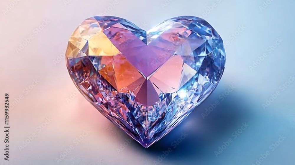Vibrant Crystalline Heart Enchanting Jewel of Love and Elegance Vibrant Crystalline Heart Enchanting Jewel of Love and Elegance